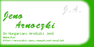 jeno arnoczki business card