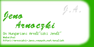 jeno arnoczki business card